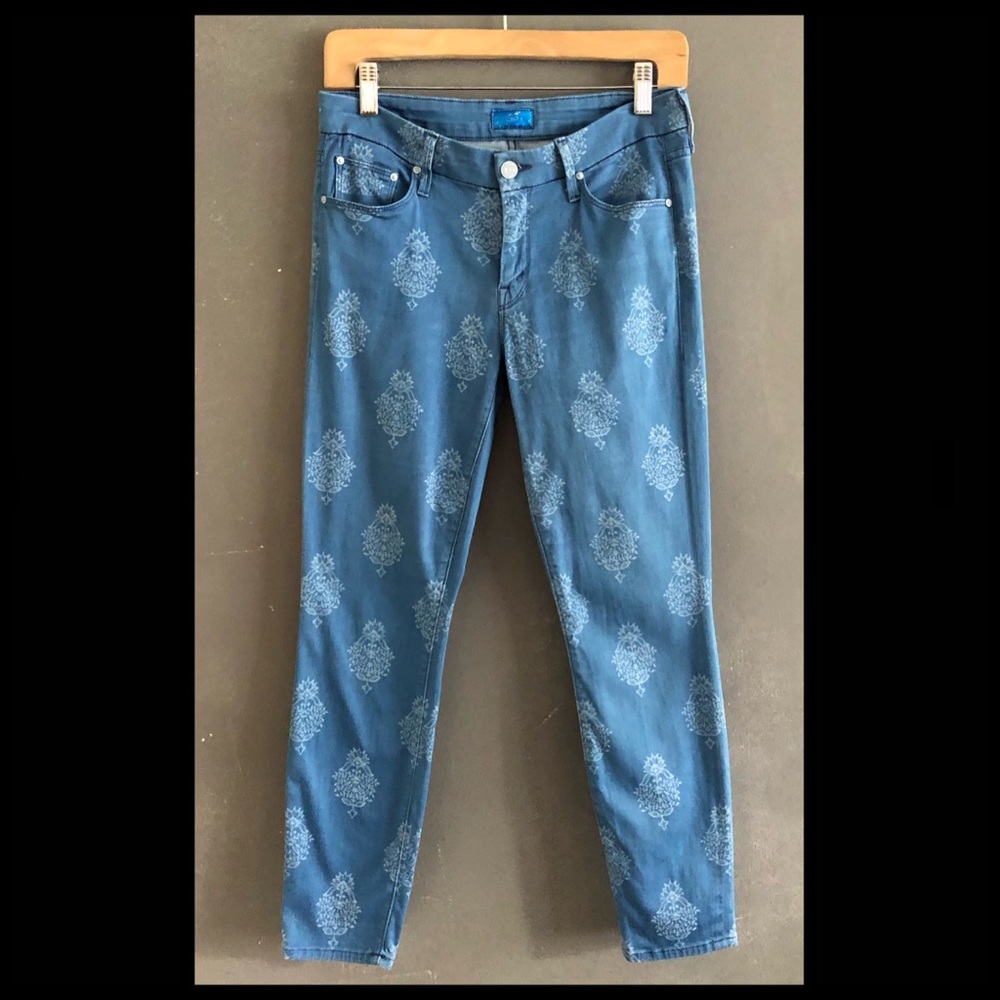Mother “The Looker Crop” Print Jeans